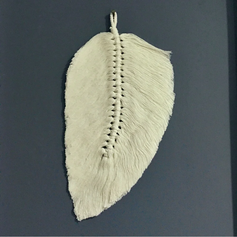 Bohemian, Macrame, Leaf Wall Home Decor, Ivory